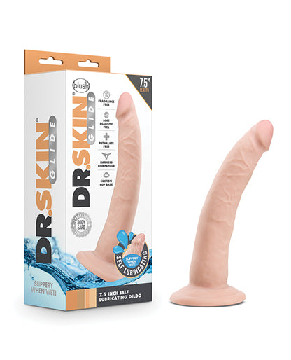 Blush Dr. Skin Glide 7.5" Self Lubricating Dildo - Vanilla