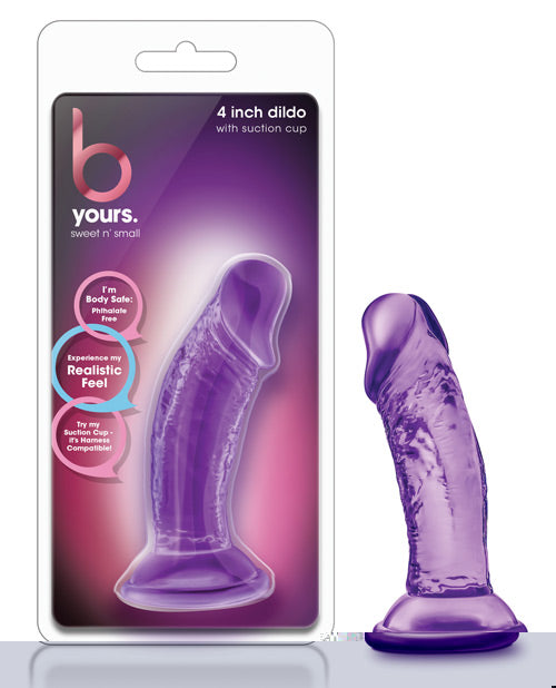 Blush B Yours Sweet n Small 4" Dildo w/ Suction Cup - Purple