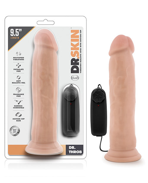 Blush Dr. Skin Dr. Throb 9.5" Cock w/Suction Cup - Vanilla