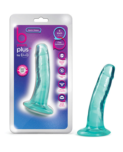 Blush B Yours Plus 5" Hard n' Happy Dildo - Teal