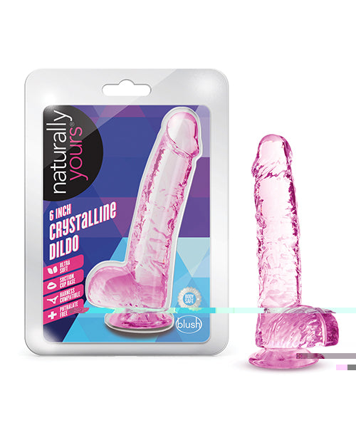 Blush Naturally Yours 6" Crystalline Dildo - Rose