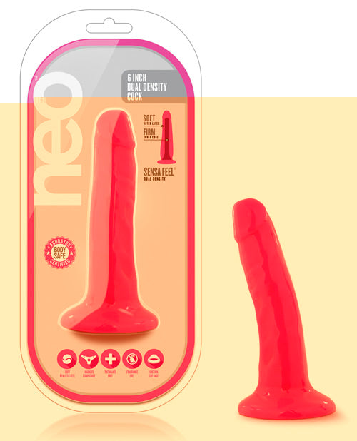 Blush Neo 5.5" Dual Density Cock - Neon Pink