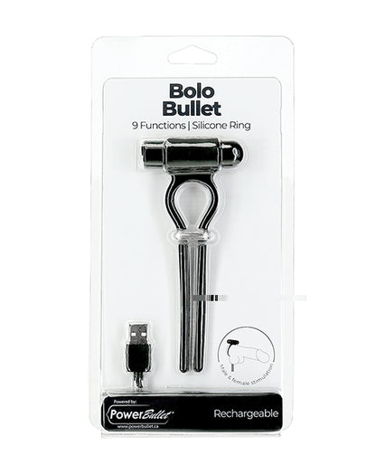 Bolo Bullet Vibrating Adjustable Cock Tie - Black