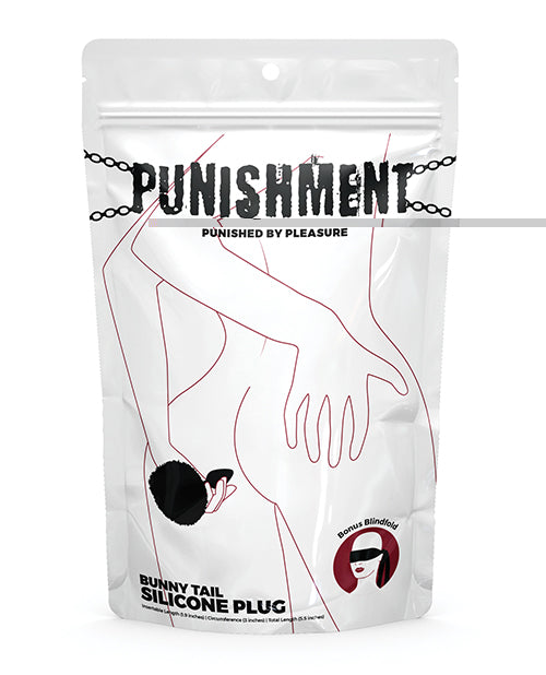 Punishment Bunny Tail Butt Plug - Black