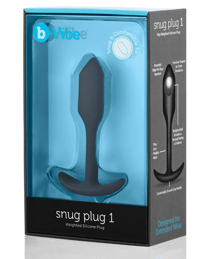 B-Vibe Weighted Snug Plug 1 - 55 g Black