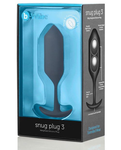 B-Vibe Weighted Snug Plug 3 - 180 g Black