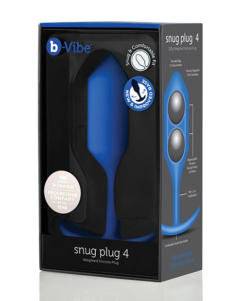 B-Vibe Weighted Snug Plug 4 - 256 g Navy