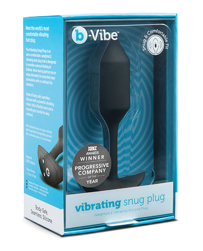 B-Vibe Vibrating Weighted Snug Plug M - 112 g Black