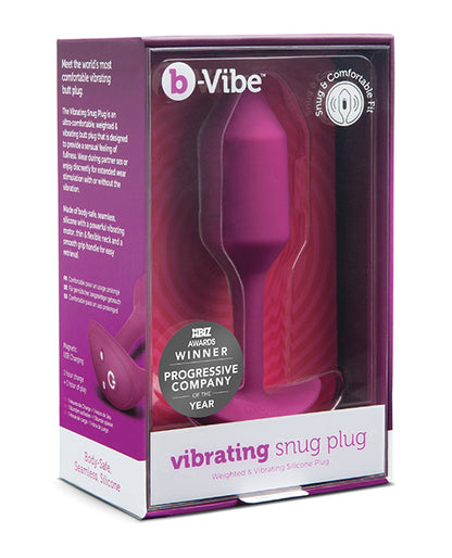 B-Vibe Vibrating Weighted Snug Plug M - 112 g Rose