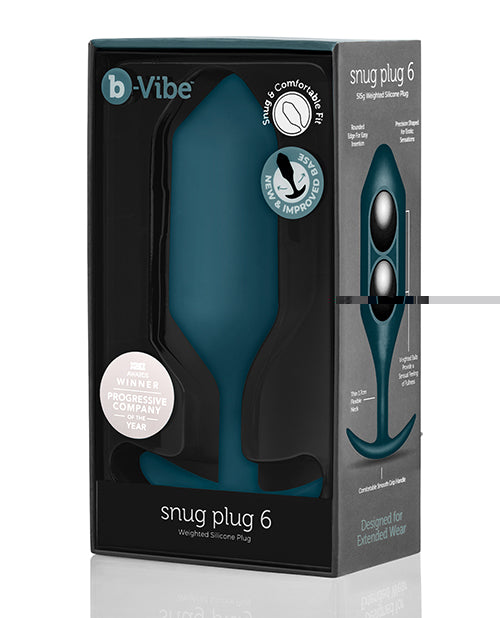 B-Vibe Weighted Snug Plug 6 - 515 g Marine