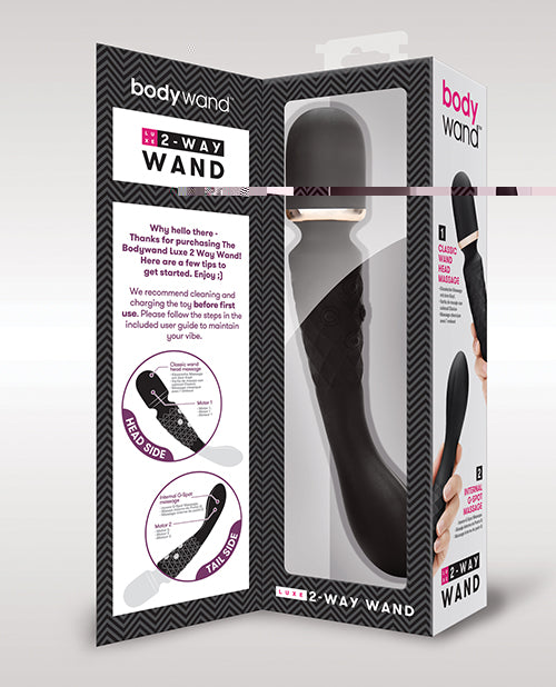 Bodywand Luxe 2 Way Wand Head Massager - Black