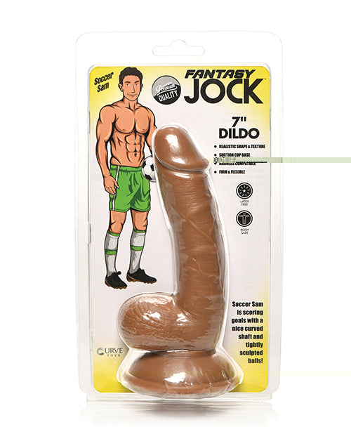 Curve Toys Fantasy Jock Soccer Sam 7" Dildo w/Balls - Dark