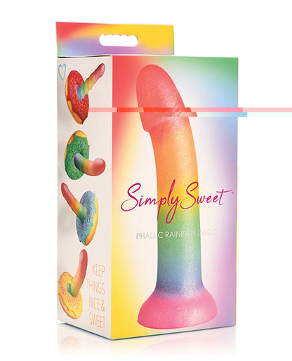 Curve Toys Simply Sweet 6.5" Phallic Rainbow Dildo