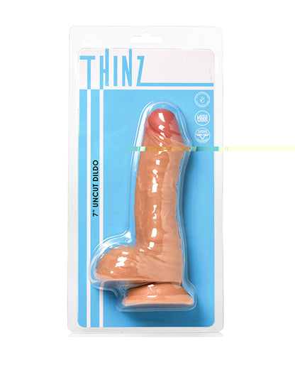 Curve Toys Thinz 7" Uncut Dildo w/Balls - Light