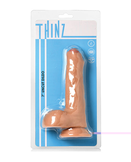 Curve Toys Thinz 7" Uncut Dildo w/Balls - Light