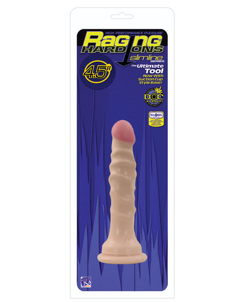 Raging Hard Ons Slimline 4.5" Dong w/Suction Cup - Flesh