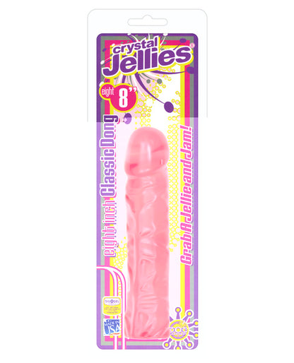 Crystal Jellies 8" Classic Dildo - Pink