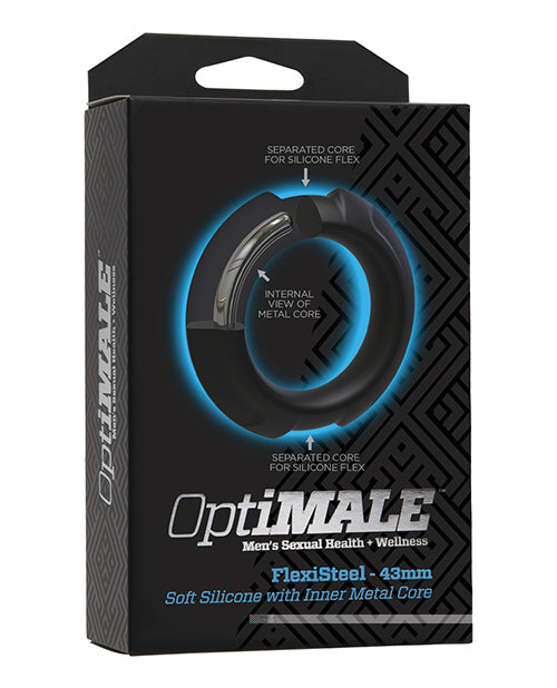 OptiMale FlexiSteel Cock Ring - 43mm Black