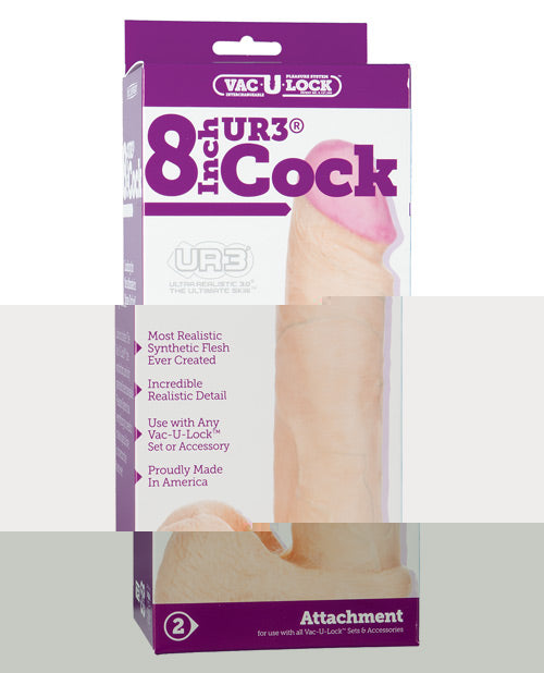 Vac-U-Lock 8" Ultraskyn Cock & Balls Attch. - White