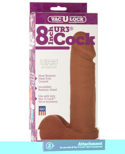 Vac-U-Lock 8" Ultraskyn Cock Attch. - Brown