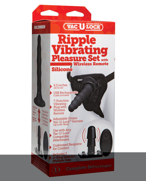 Vac-U-Lock Ripple Vibrating Pleasure Set - Black