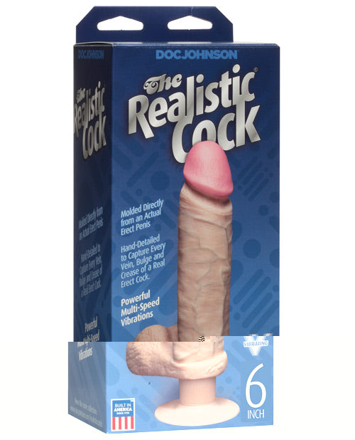 Vibrating 6" Realistic Cock - Flesh