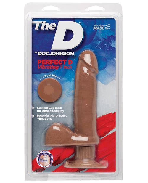 The D 7" Perfect D Vibrating w/Balls - Caramel