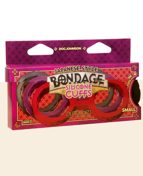 Japanese Bondage Silicone Cuffs Small - Black