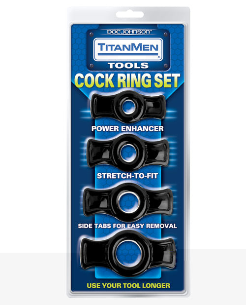 Titanmen Tools Cock Ring Set - Black