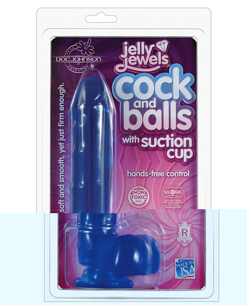 Jelly Cock w/Suction Cup - Blue