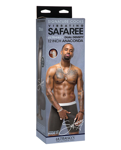 Signature Cocks ULTRASKYN 12" Cock Vibrating w/ Vac-U-Lock Suction Cup- Safaree Samuels Anaconda