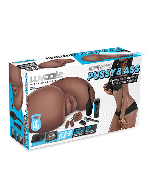 Luvdollz Remote Control Rechargeable Pussy & Ass w/Douche - Mocha