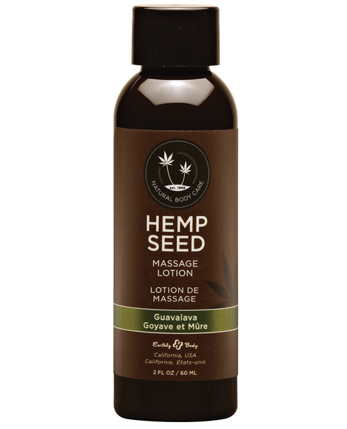 Earthly Body Hemp Seed Massage Lotion - 2 oz Guavalava