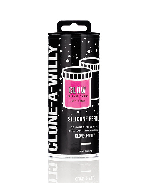 Clone-A-Willy Silicone Glow In The Dark Refill - Hot Pink