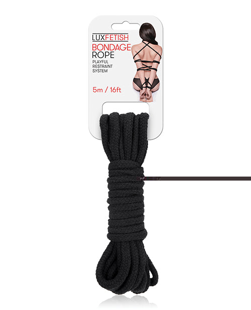 Lux Fetish Bondage Rope - 5m/16 ft  Black