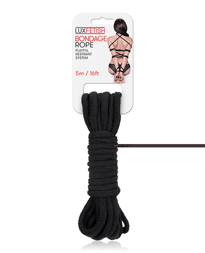 Lux Fetish Bondage Rope - 5m/16 ft  Black