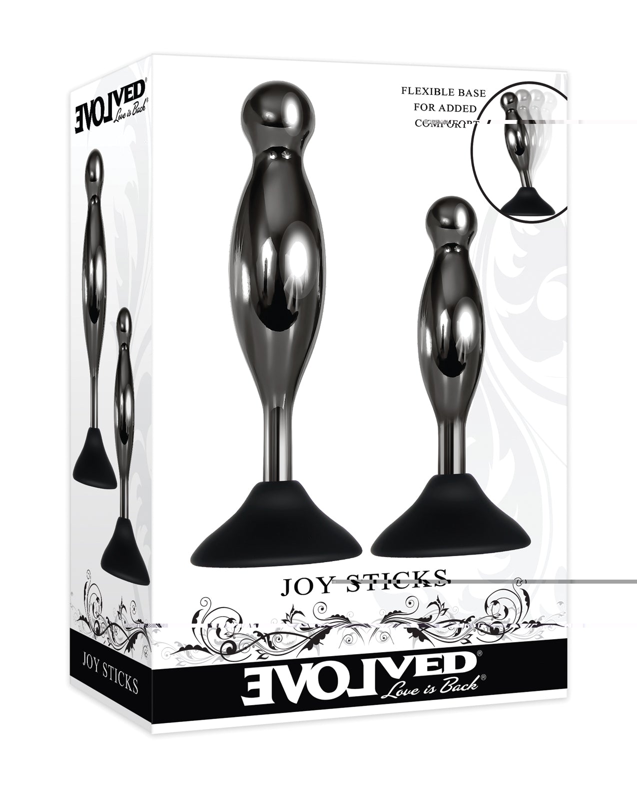 Evolved Joy Sticks 2 pc Plug Set - Black/Chrome