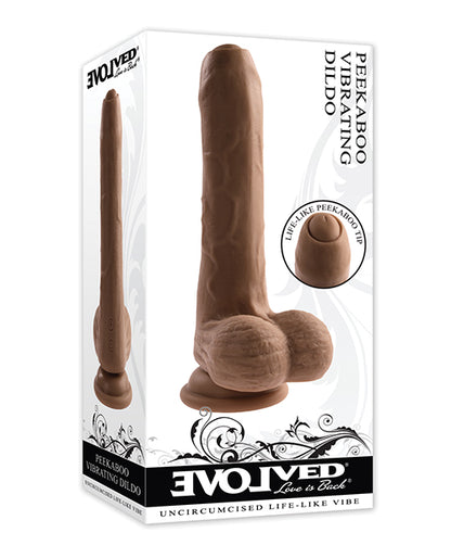 Evolved Peek A Boo Vibrating Dildo - Dark