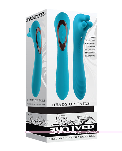Evolved Heads or Tails Rechargeable Vibrator - Teal