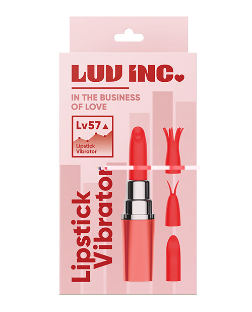 Luv Inc. Lipstick Vibrator w/4 Heads - Coral