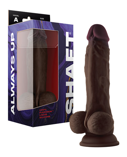 Shaft Model A Flexskin Liquid Silicone 8.5" Dong w/Balls - Mahogany