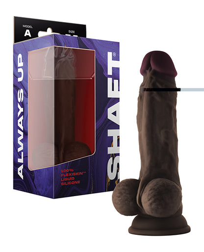 Shaft Model A Flexskin Liquid Silicone 7.5" Dong w/Balls - Mahogany