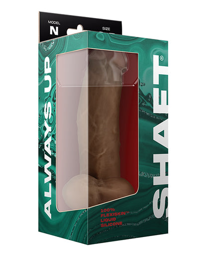 Shaft Model N Flexskin Liquid Silicone 8.5" Side Curve Dong w/Balls - Oak