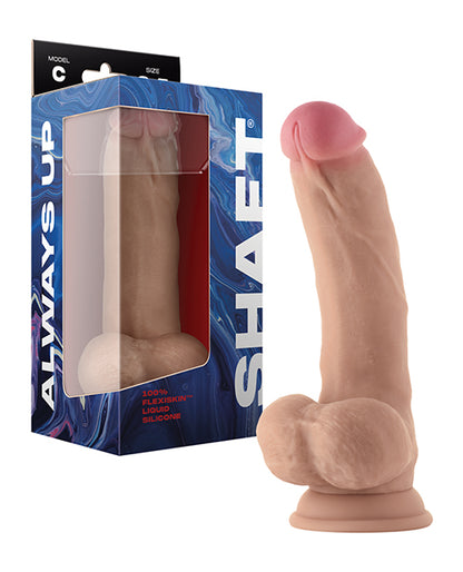 Shaft Model C Flexskin Liquid Silicone 8.5" Curved Dong w/Balls - Pine