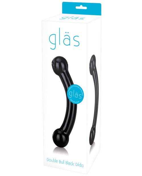 Glas Double Bull Glass Dildo - Black