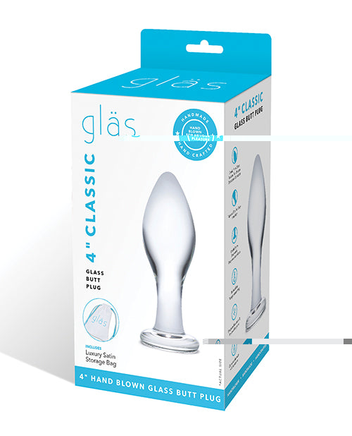 Glas 4" Classic Butt Plug - Clear