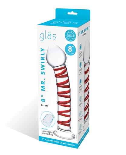 Glas 8" Mr. Swirly Glass Dildo - Red