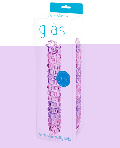 Glas Purple Rose Nubby Glass Dildo