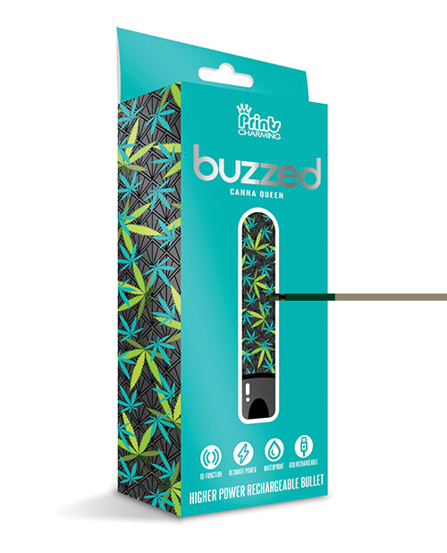 Buzzed 3.5" Rechargeable Bullet - Canna Queen Black