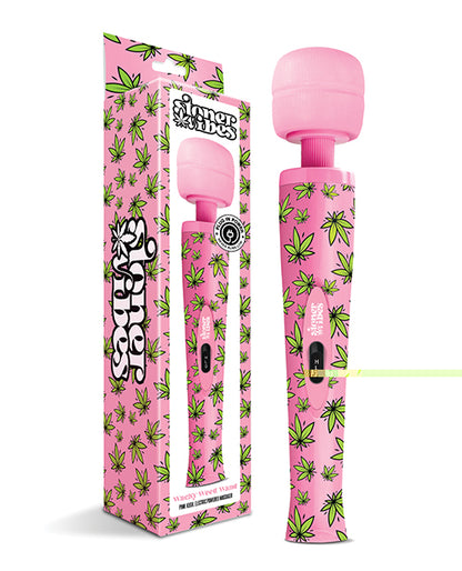 Stoner Vibes Wacky Weed Wand Massager - Pink Kush